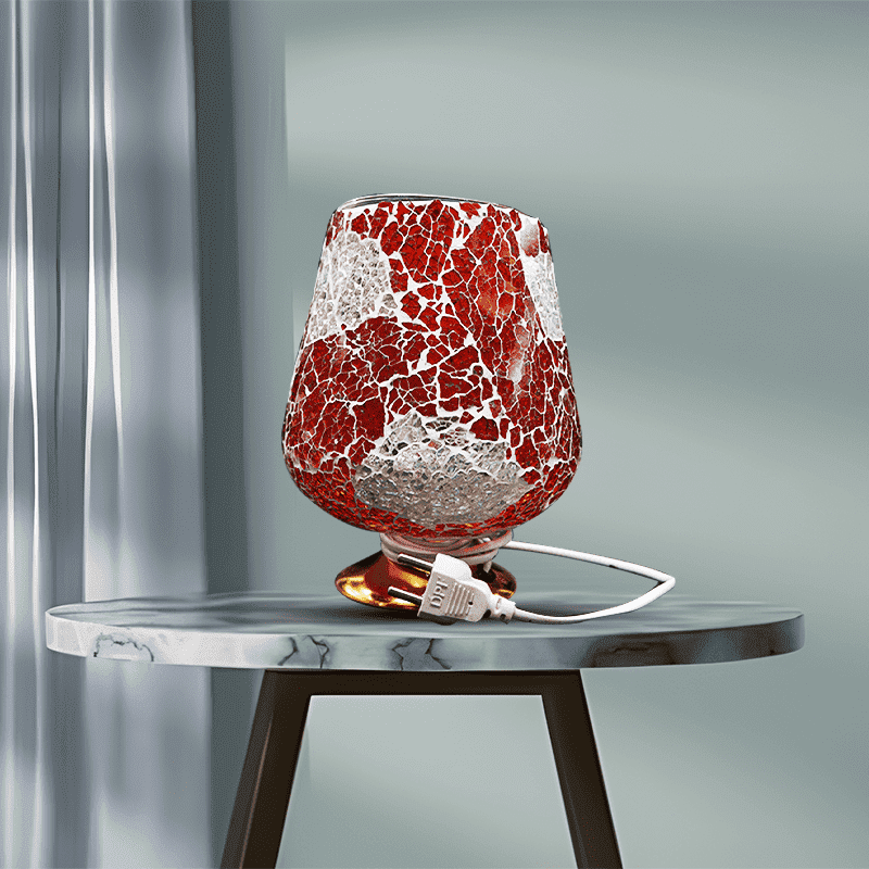 Dual Tone Shattered Finish in Red and White: Lamp Shade